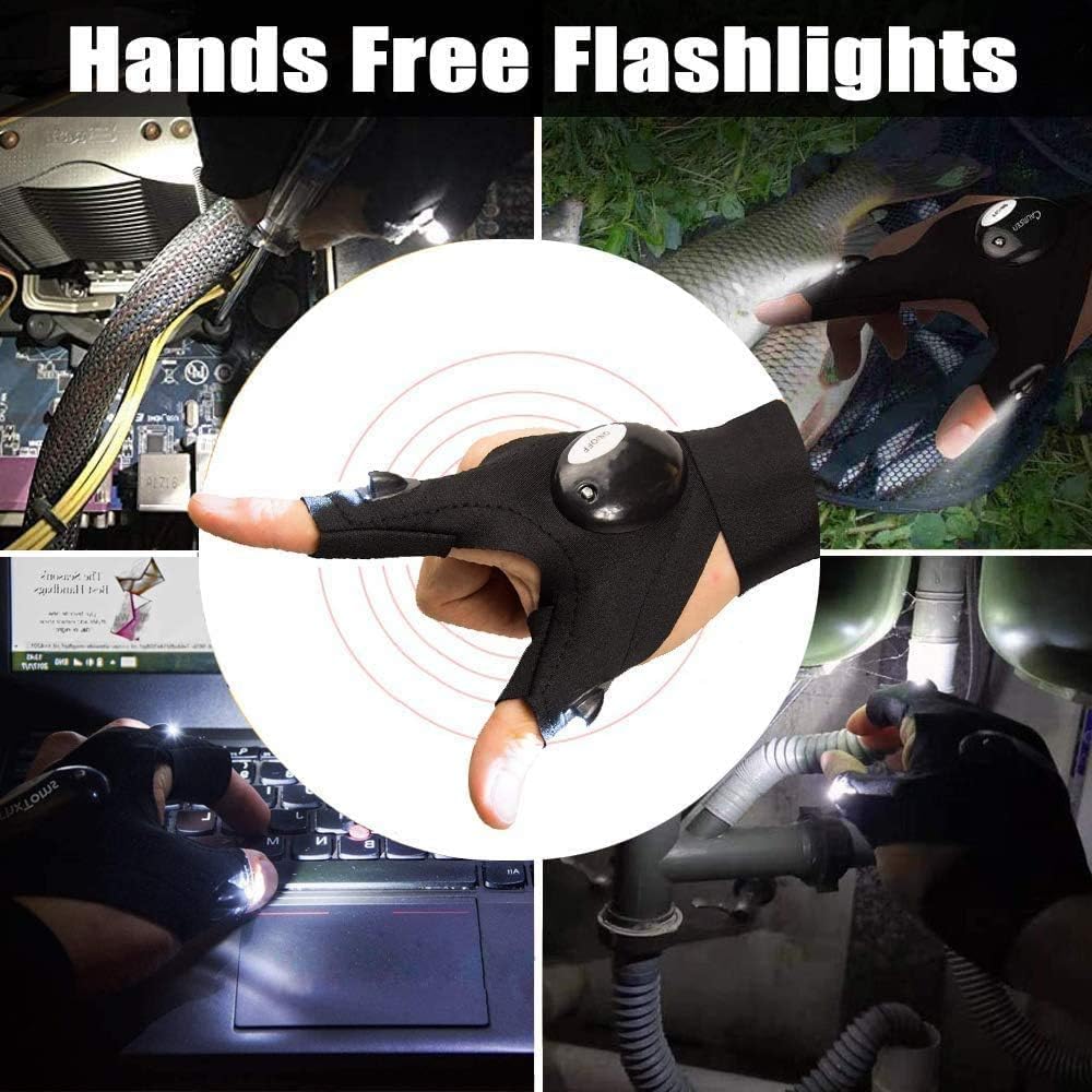 LED Flashlight Gloves Pair