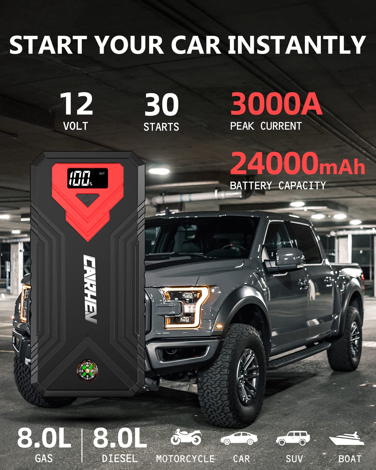 Powerful Car Battery Jump Starter