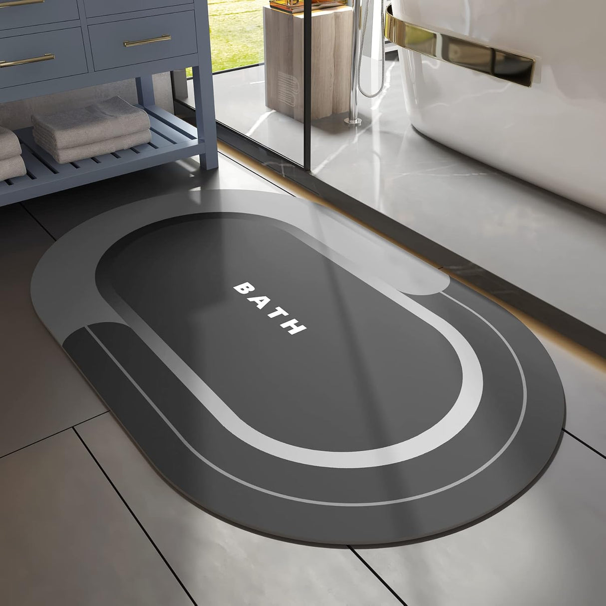 The Bathroom Mat - Instant absorption. Quick drying.
