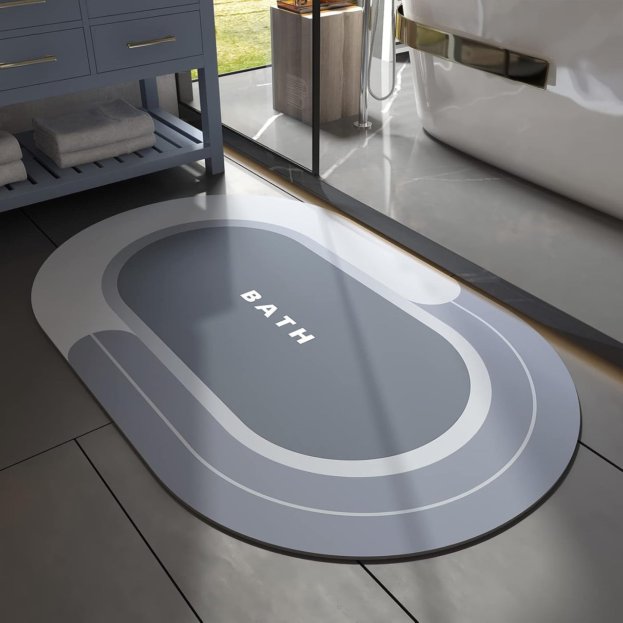 The Bathroom Mat - Instant absorption. Quick drying.