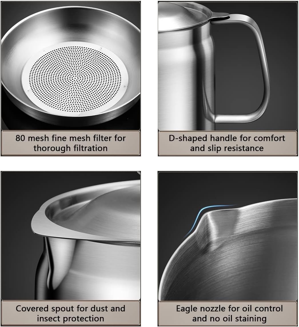 Stainless Steel Oil Pot - Large Size