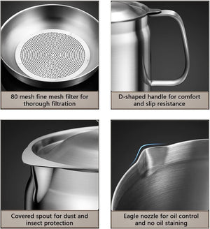 Stainless Steel Oil Pot - Large Size