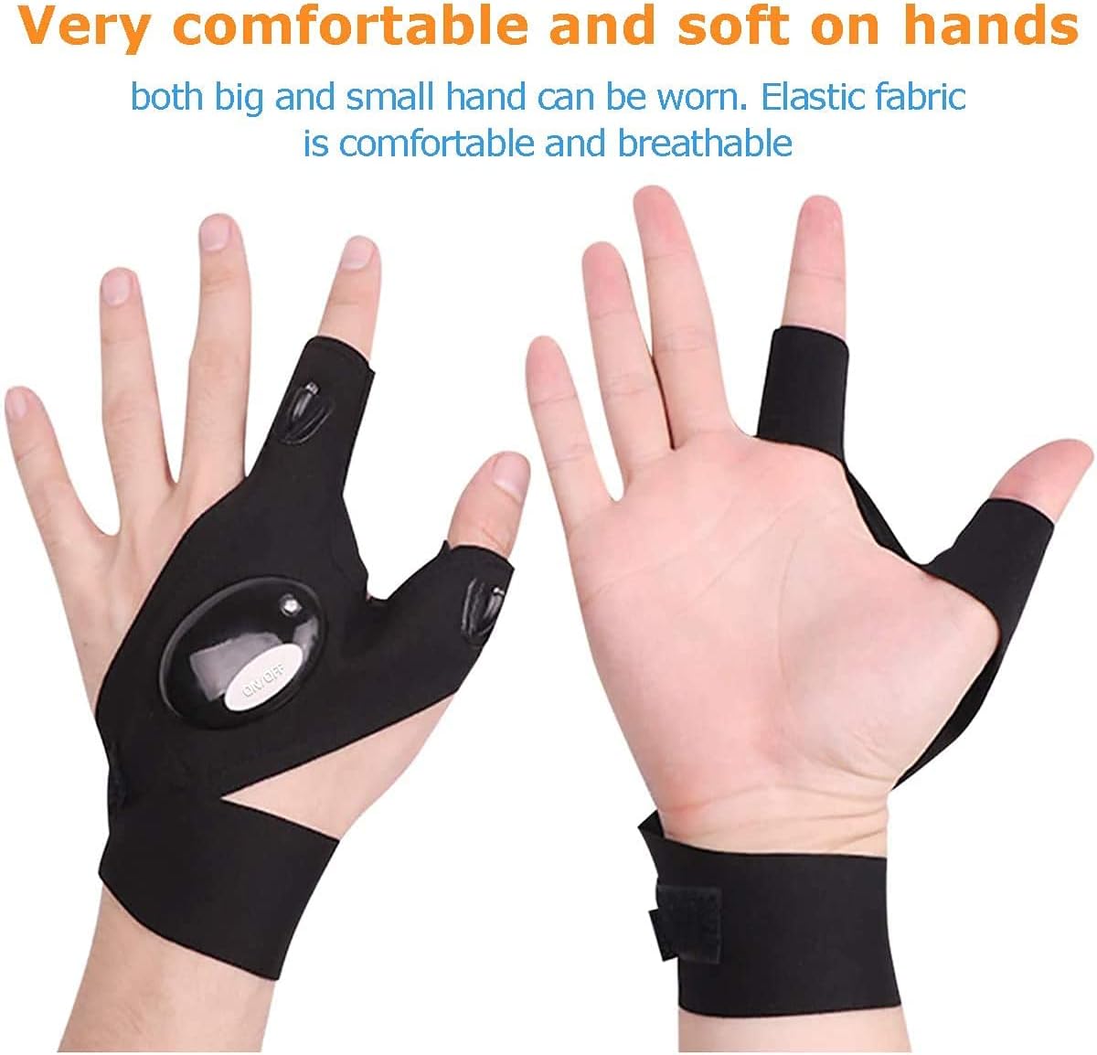 LED Flashlight Gloves Pair
