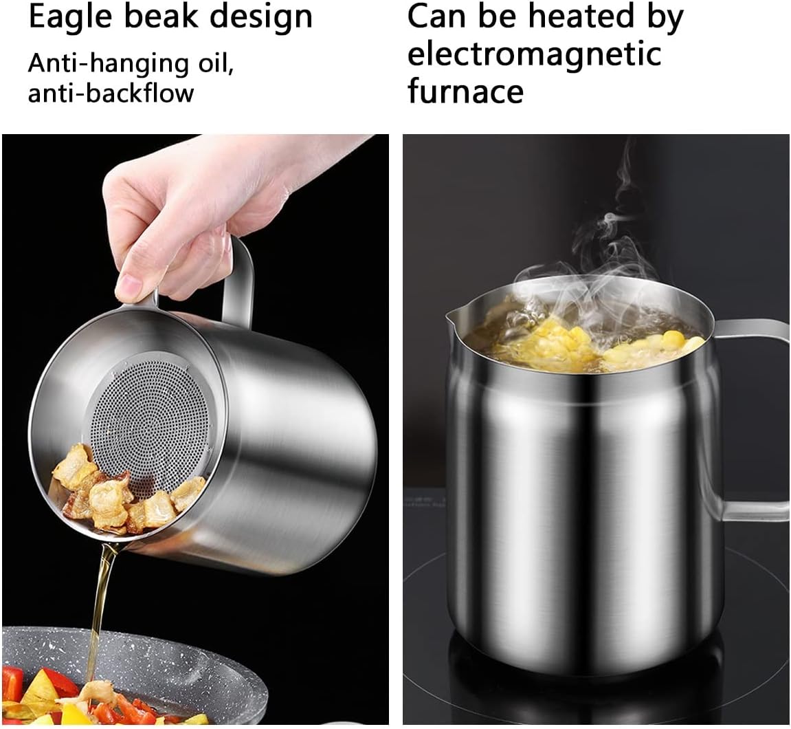 Stainless Steel Oil Pot - Large Size
