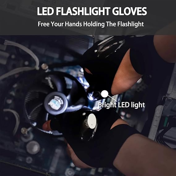 LED Flashlight Gloves Pair