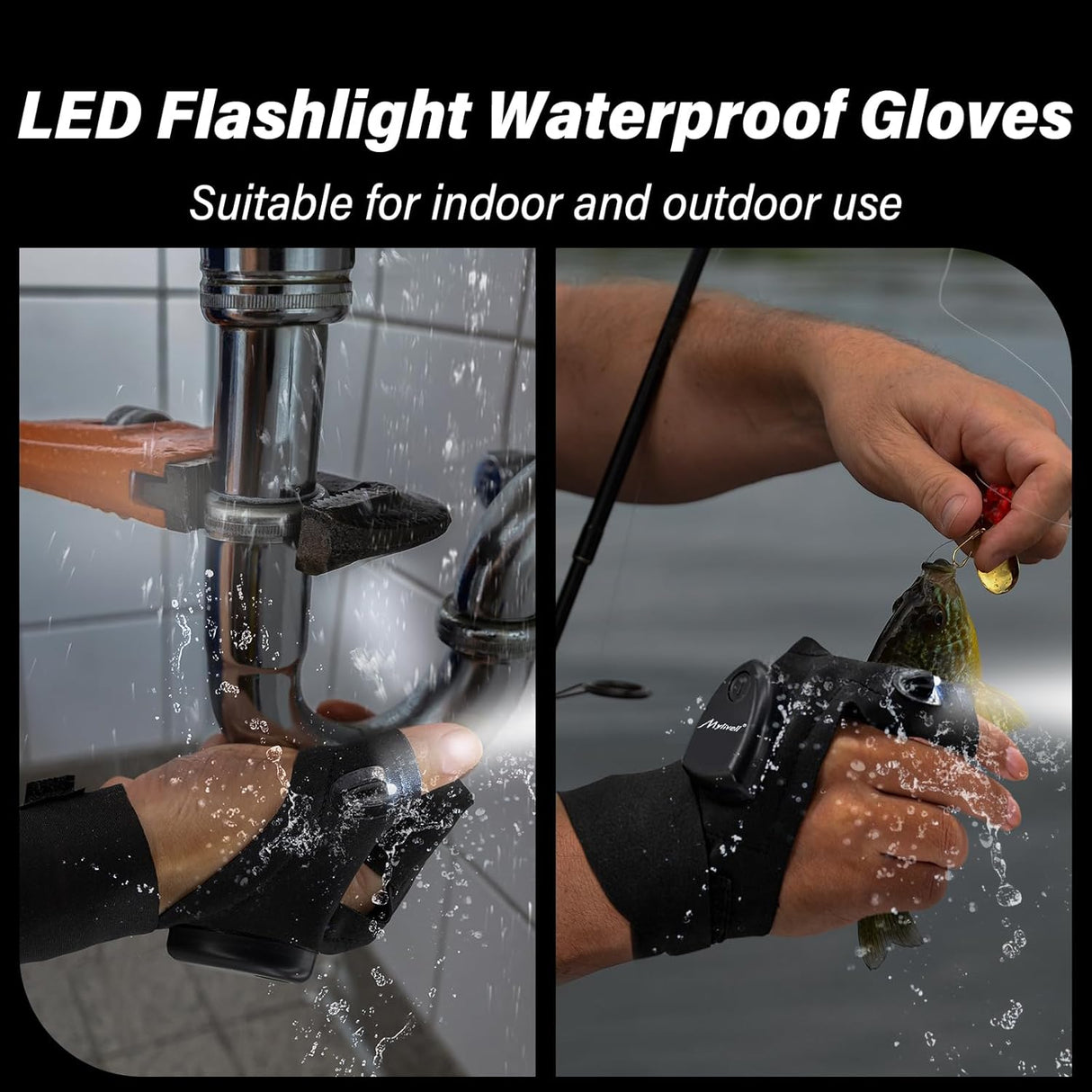 LED Flashlight Gloves Pair