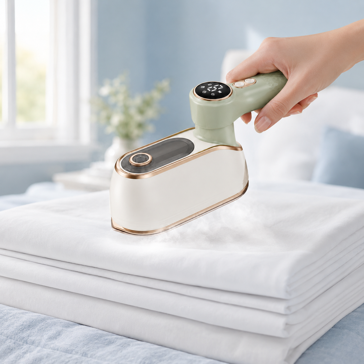 NetFlip Portable Steam Iron — Travel Wrinkle Remover (180° Rotating)