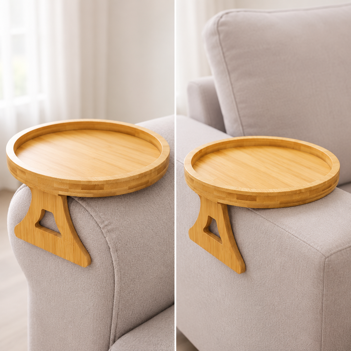 NetFlip Foldable Sofa Armrest Tray — Fits Round & Square Arms