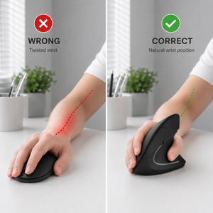 NetFlip Vertical Ergonomic Mouse — 75° Wrist Relief, Wireless