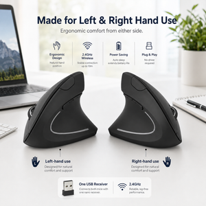 NetFlip Vertical Ergonomic Mouse — 75° Wrist Relief, Wireless