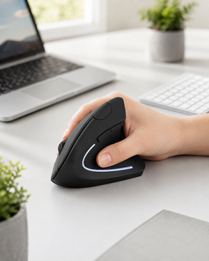 NetFlip Vertical Ergonomic Mouse — 75° Wrist Relief, Wireless