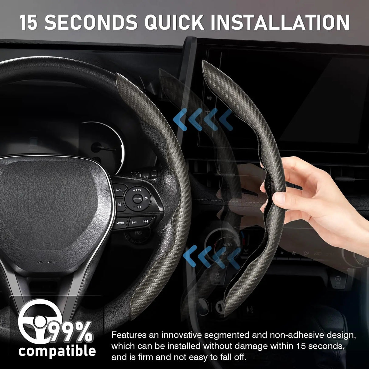 Carbon Fiber Steering Wheel Cover