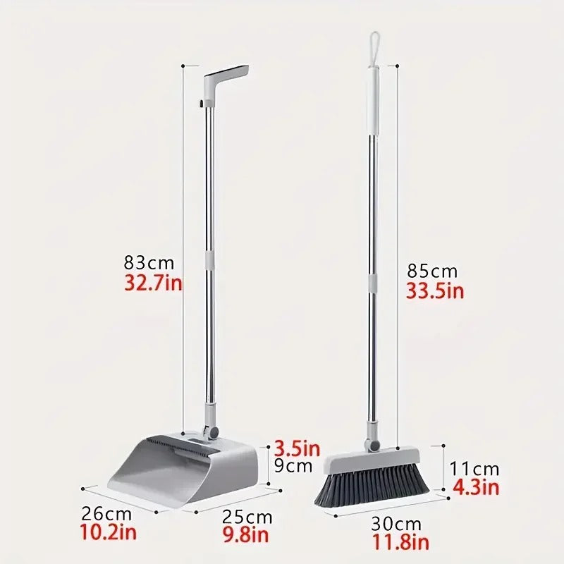 4 in 1 Cleaning Broom Dustpan Set