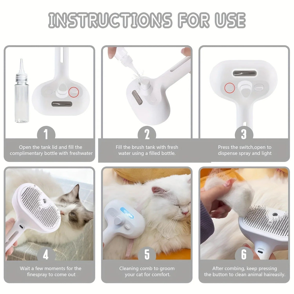 Pet Hair Mist Comb