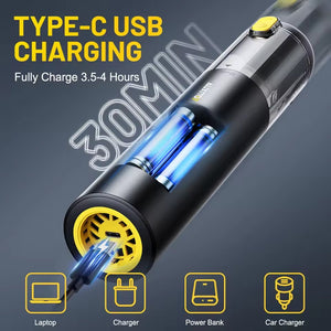 4 in 1 Cordless Car Vacuum Cleaner